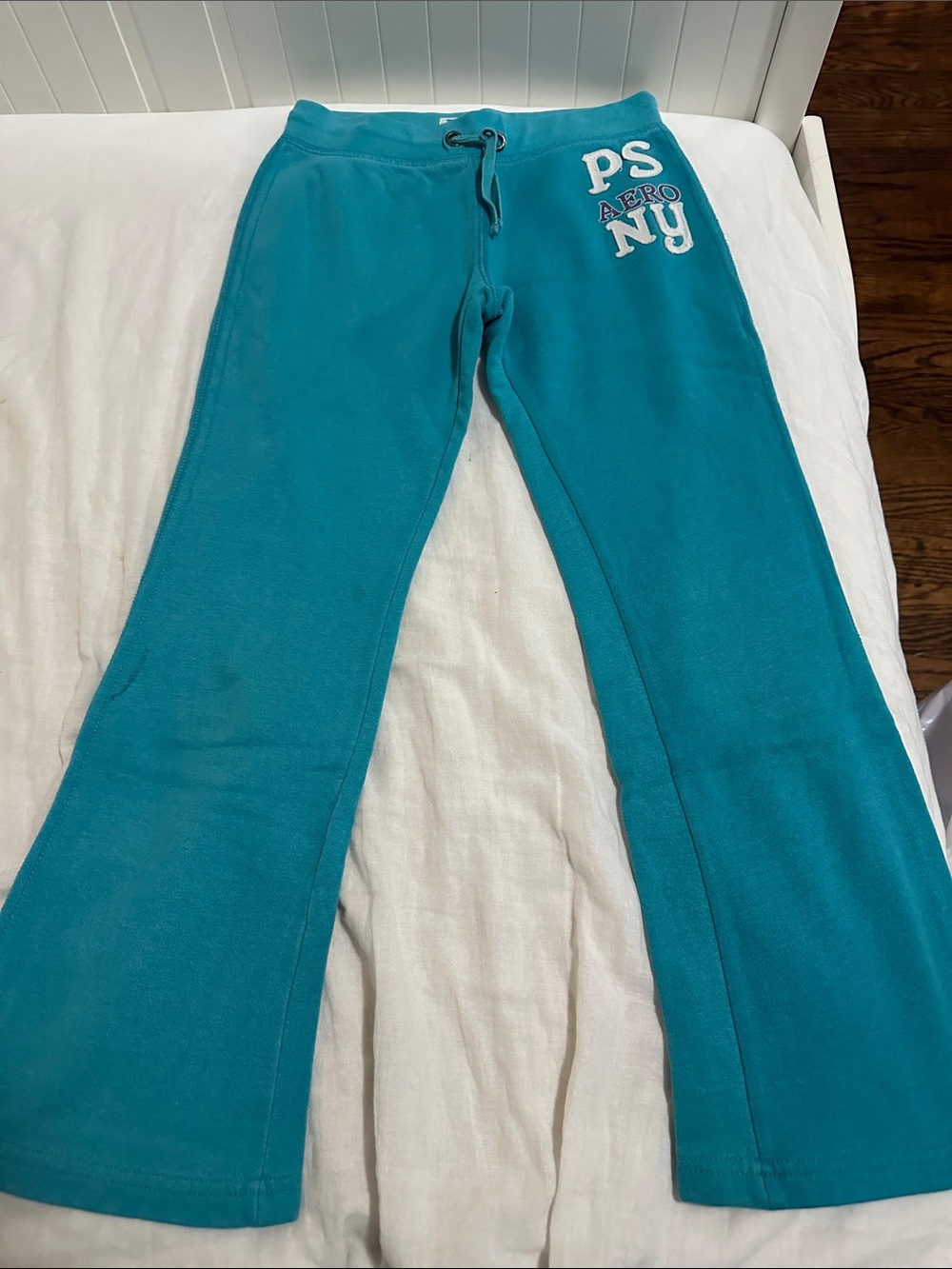 Aeropostale PS NY Teal Girls' Fleece Sweatpants